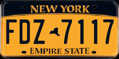 NY license plate FDZ7117
