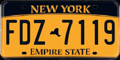 NY license plate FDZ7119