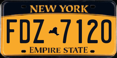 NY license plate FDZ7120