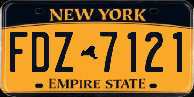 NY license plate FDZ7121