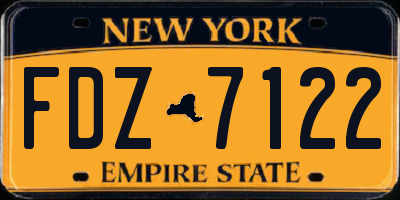 NY license plate FDZ7122