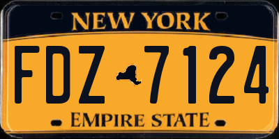 NY license plate FDZ7124