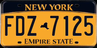 NY license plate FDZ7125