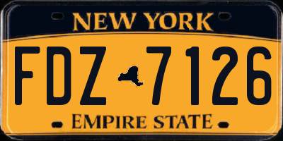 NY license plate FDZ7126