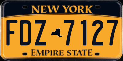 NY license plate FDZ7127