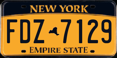 NY license plate FDZ7129