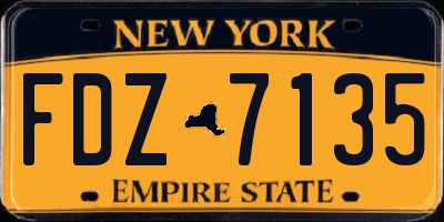 NY license plate FDZ7135