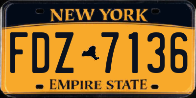 NY license plate FDZ7136