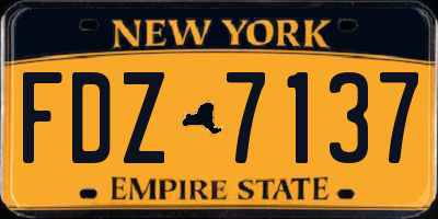 NY license plate FDZ7137
