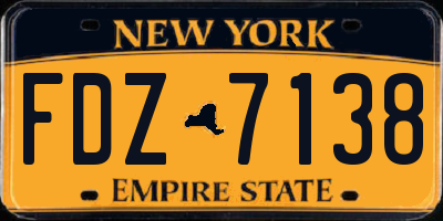 NY license plate FDZ7138