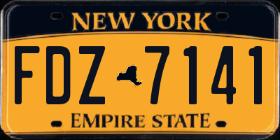 NY license plate FDZ7141