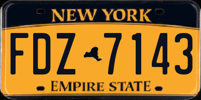 NY license plate FDZ7143