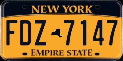 NY license plate FDZ7147
