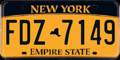 NY license plate FDZ7149