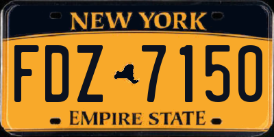 NY license plate FDZ7150