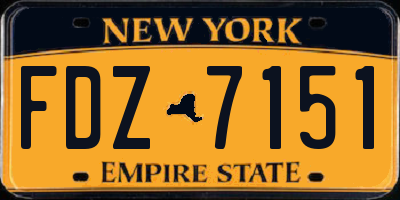 NY license plate FDZ7151