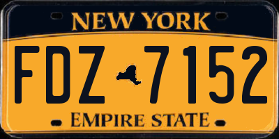 NY license plate FDZ7152