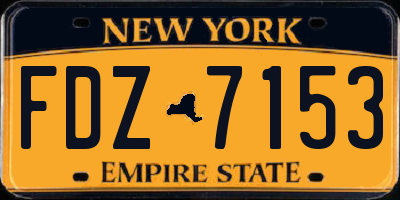 NY license plate FDZ7153