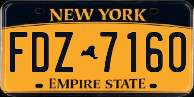 NY license plate FDZ7160