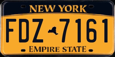NY license plate FDZ7161