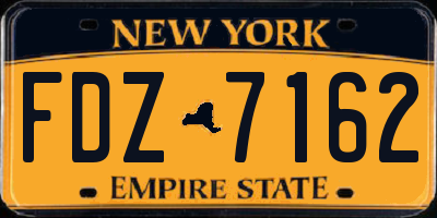 NY license plate FDZ7162