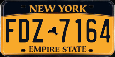 NY license plate FDZ7164