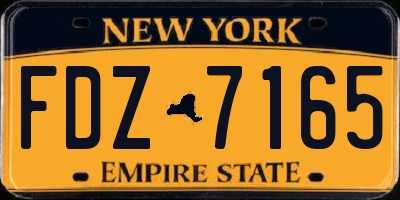 NY license plate FDZ7165