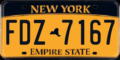 NY license plate FDZ7167