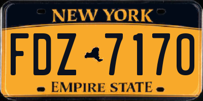 NY license plate FDZ7170