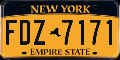 NY license plate FDZ7171