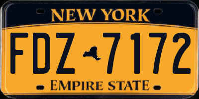 NY license plate FDZ7172