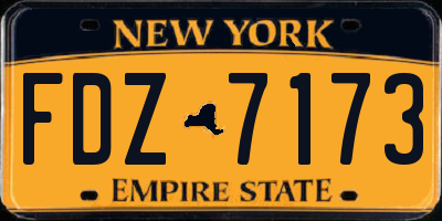 NY license plate FDZ7173