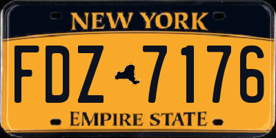 NY license plate FDZ7176