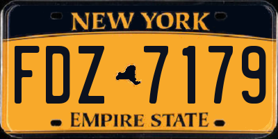NY license plate FDZ7179