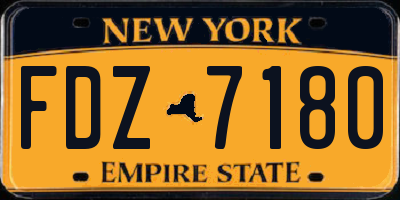 NY license plate FDZ7180