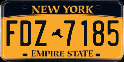 NY license plate FDZ7185
