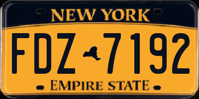 NY license plate FDZ7192