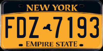 NY license plate FDZ7193