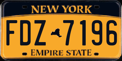 NY license plate FDZ7196