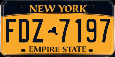 NY license plate FDZ7197