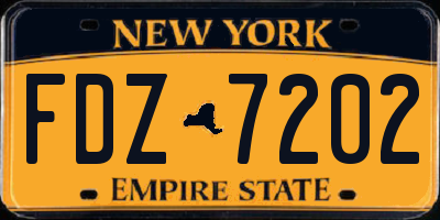 NY license plate FDZ7202
