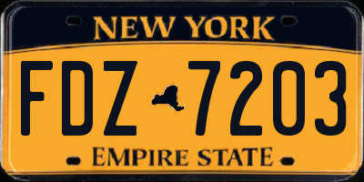NY license plate FDZ7203