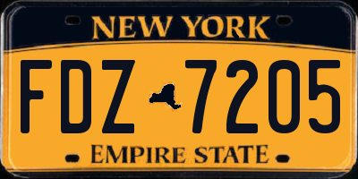 NY license plate FDZ7205