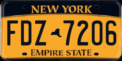 NY license plate FDZ7206