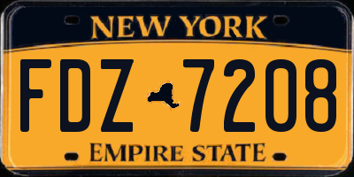 NY license plate FDZ7208
