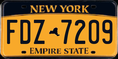 NY license plate FDZ7209