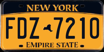 NY license plate FDZ7210