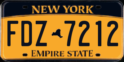 NY license plate FDZ7212