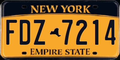 NY license plate FDZ7214
