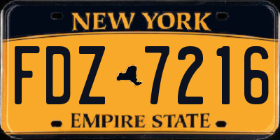 NY license plate FDZ7216